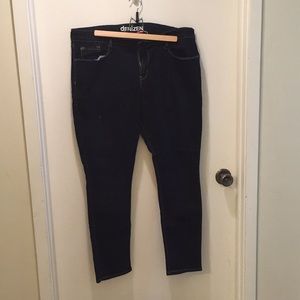 High waist dark wash skinny jeans | 16 short